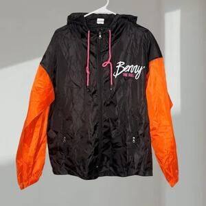 Benny the Bull Windbreaker Jacket – Black/Orange (Men’s L)